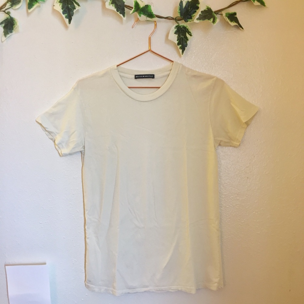 Brandy Melville Pale Yellow Tee